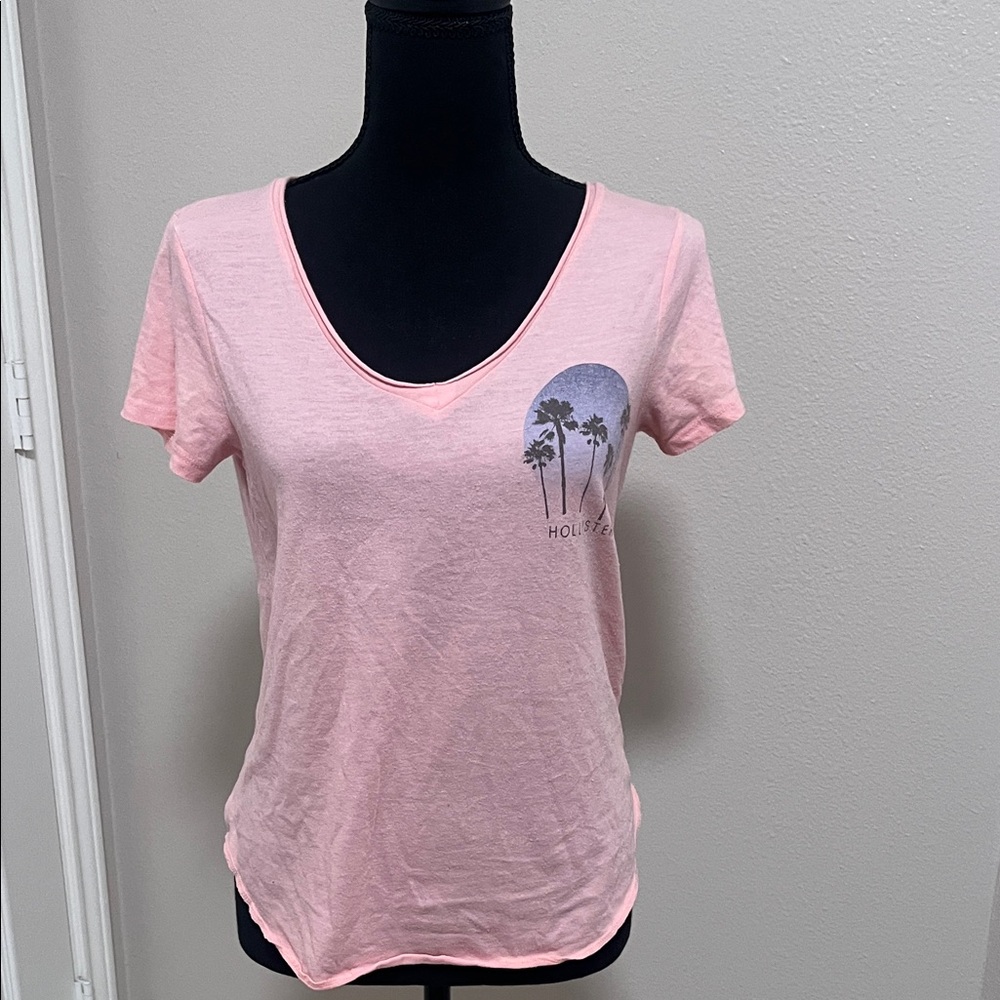Hollister Light Pink Palm Tree Tee